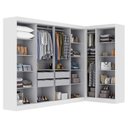 Ver imagem 4 de Guarda-Roupa Modulado de Canto com Puxadores MDF e Espelho Paris Branco