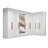 Guarda-roupa Modulado de Canto com Puxadores Mdf e Espelho Paris - 2