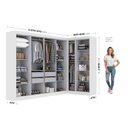 Ver imagem 3 de Guarda-Roupa Modulado de Canto com Puxadores MDF e Espelho Paris Branco