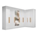 Ver imagem 2 de Guarda-Roupa Modulado de Canto com Puxadores MDF e Espelho Paris Branco