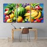 Quadro canvas 30x66 frutas diversas fundo azul - 2