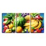 Quadro canvas 30x66 frutas diversas fundo azul - 1