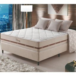 Conjunto Cama Box + Colchão Queen Size 150x200x59cm Molas Ensacadas Classic - Anjos - 1