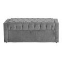 Ver imagem 2 de Calçadeira Baú Para Cama Box Emma Suede Cores - DS Estofados - Queen - Cinza
