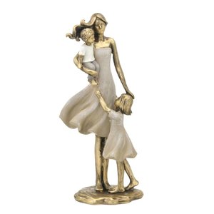 Escultura Decorativo Mãe e filhos 24cm Mabruk