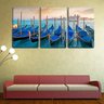 Quadro canvas 30x66 nove gôndolas azuis de veneza - 2