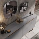 Ver imagem 5 de Buffet Quatro Portas Flow Cinza/Freijó – EJ Móveis