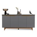 Ver imagem 1 de Buffet Quatro Portas Flow Cinza/Freijó – EJ Móveis