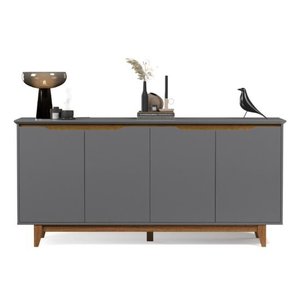 Buffet Quatro Portas Flow Cinza/Freijó – EJ Móveis