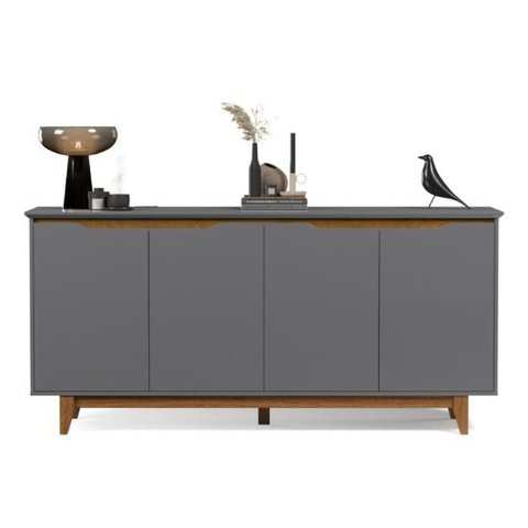 Buffet Quatro Portas Flow Cinza/Freijó – EJ Móveis