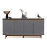 Buffet Quatro Portas Flow Cinza/Freijó – EJ Móveis - 1