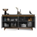 Ver imagem 7 de Buffet Quatro Portas Flow Cinza/Freijó – EJ Móveis