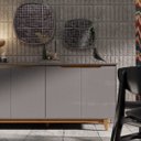 Ver imagem 4 de Buffet Quatro Portas Flow Cinza/Freijó – EJ Móveis