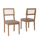 Ver imagem 6 de Conjunto Sala de Jantar Mesa Redonda 109cm 4 Cadeiras Vidro Madeira Maciça Acerola Palmas Marrom