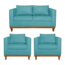 Ver imagem 1 de Kit Sofá 3 Lugares e 2 Poltronas Europa 180 cm Estilo Conforto e Elegância Suede - Doce Sonho