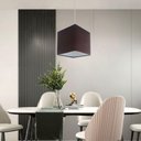 Ver imagem 2 de Lustre Pendente Quadrado Vivare Md-4223 Cúpula em Tecido 15/13x13cm - Bivolt Café 127/220v