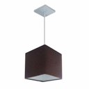 Ver imagem 1 de Lustre Pendente Quadrado Vivare Md-4223 Cúpula em Tecido 15/13x13cm - Bivolt Café 127/220v