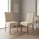 Ver imagem 6 de Kit 2 Cadeiras Estofadas Madeira Tauari 20221 Suede Nude Molci