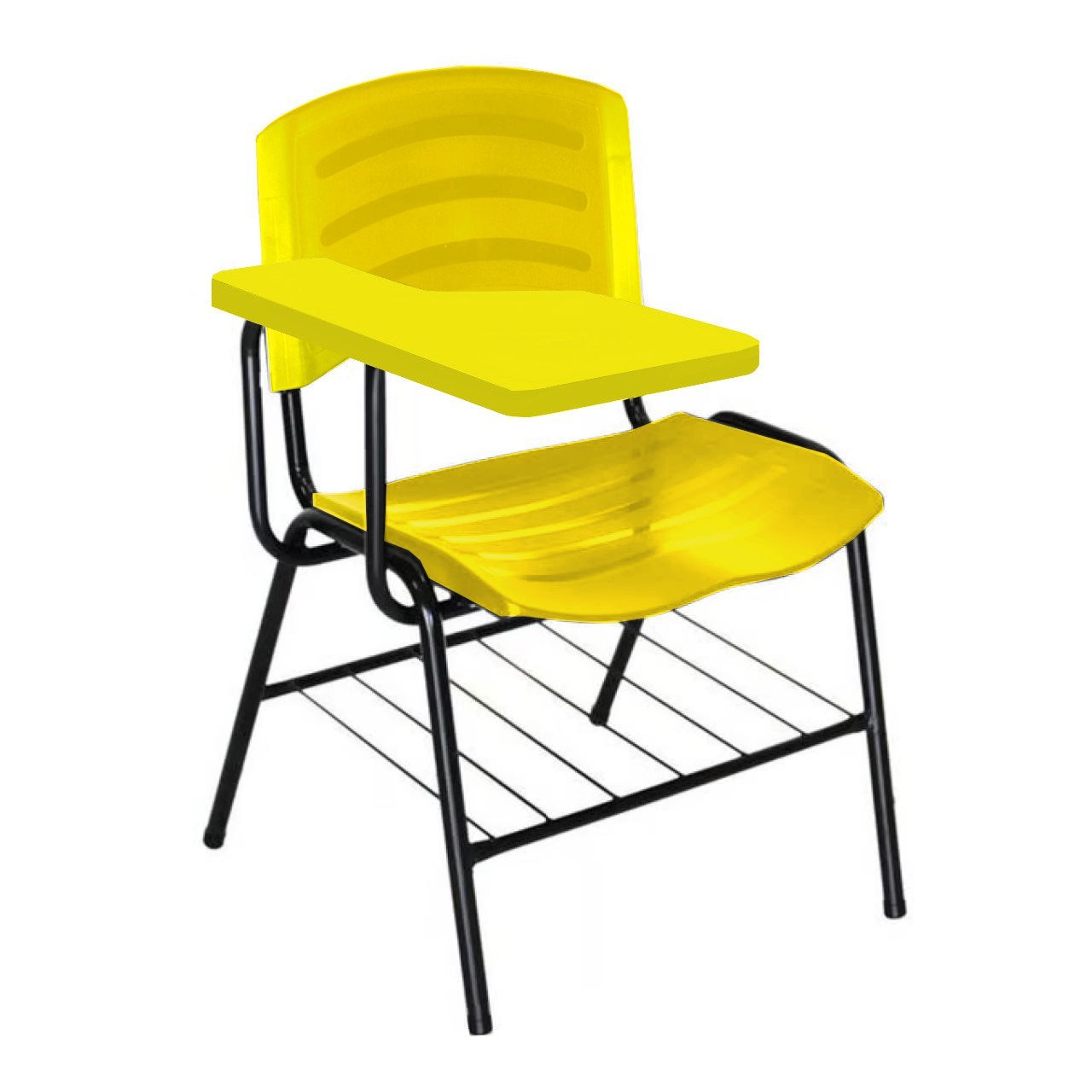 Cadeira Universitária Plástica com Prancheta PLÁSTICA - COR AMARELO - POLLO MÓVEIS - 34025 - 1