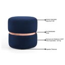 Ver imagem 3 de Kit 2 Puffs Decorativos Com Cinto Rosê Round B-287 Marinho
