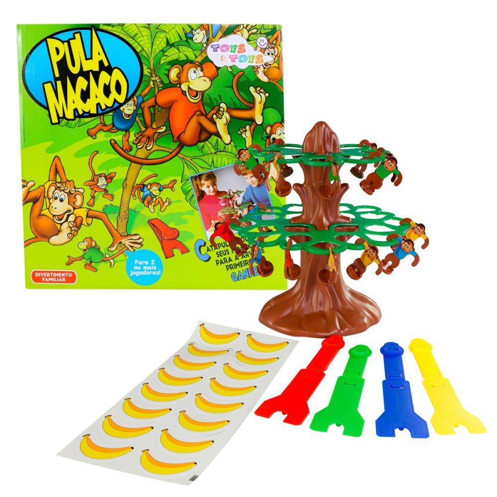 Jogo Pula Macaco Infantil até 4 Jogadores Clássico Brinquedo - 1