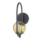 Ver imagem 5 de Kit 2 Arandela Parede Online Preto Globo de Vidro Âmbar