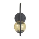 Ver imagem 3 de Kit 2 Arandela Parede Online Preto Globo de Vidro Âmbar