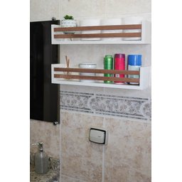 Kit 2 Prateleiras para banheiro MDF - Cedrinho - 1
