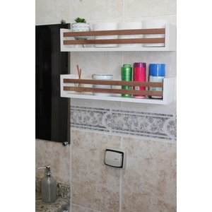 Kit 2 Prateleiras para banheiro MDF - Cedrinho