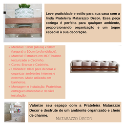 Kit 2 Prateleiras para banheiro MDF - Cedrinho - 6