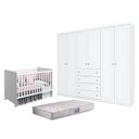 Ver imagem 1 de Berço Nacional Mel Branco Acetinado – Reller e guarda Roupa Casal Americano 6 Portas Branco Hp e Col