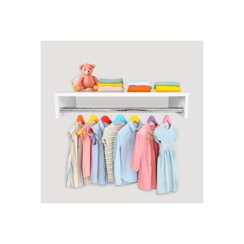 Nicho Cabideiro 60cm - Porta Cabide - Closet, Área de Serviço - Prateleira