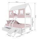 Ver imagem 4 de Beliche Casal/ Solteiro Casinha Encantada com 02 Gavetas Kit Escada/ Escorregador Madeira Maciça
