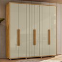 Ver imagem 2 de Guarda Roupa Casal 230cm com 6 Portas Barok Opala/cumaru Z10 - Mpozenato