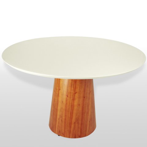 Mesa de Jantar Araça Tampo Redondo Base Cone - 100 Cm