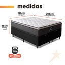Ver imagem 4 de Cama Box Baú Casal King Gazin Colchão Molas Ensacadas Pillow Top Maximus Cinza/preto