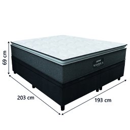 Cama Box Baú Casal King Gazin Colchão Molas Ensacadas Pillow Top Maximus Cinza/preto - 5