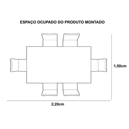 Conjunto Sala de Jantar 6 Cadeiras Tampo Vidro MDF Atlanta Chanfro Premium Espresso Móveis - 5