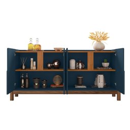 Buffet Lizz 1,70 Azul Cobalto com Cedro - Casa D - 4
