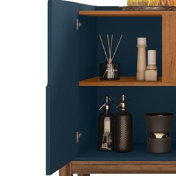 Buffet Lizz 1,70 Azul Cobalto com Cedro - Casa D - 5