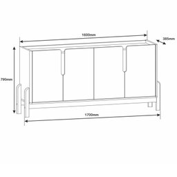 Buffet Lizz 1,70 Azul Cobalto com Cedro - Casa D - 6