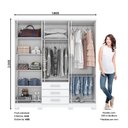 Ver imagem 7 de Guarda Roupa Casal City 6 Portas e 3 Gavetas Branco - Móveis Henn