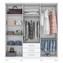 Ver imagem 3 de Guarda Roupa Casal City 6 Portas e 3 Gavetas Branco - Móveis Henn
