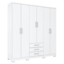 Ver imagem 1 de Guarda Roupa Casal City 6 Portas e 3 Gavetas Branco - Móveis Henn