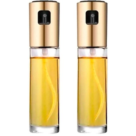 Kit 2 Porta Azeite Vinagre Spray Galheteiro Dosador Aço Inox 100ml