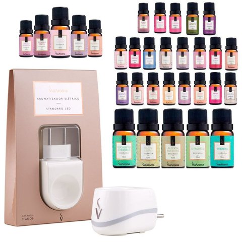 Difusor Led Via Aroma c/ 5 Essências Perfumadas a Sua Escolha