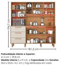 Ver imagem 2 de Kit Cozinha Mari 6 Portas 3 Gavetas MDP Cinamomo Areia Milani Movelaria