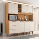 Ver imagem 3 de Kit Cozinha Mari 6 Portas 3 Gavetas MDP Cinamomo Areia Milani Movelaria