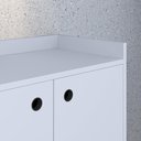 Ver imagem 5 de Aparador Buffet Balcão Compacto 90 cm Multiuso Decoração Sala Jantar Estar Escritório Wood -