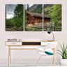 Quadro canvas 30x66 casa de madeira ao pé da montanha - 2